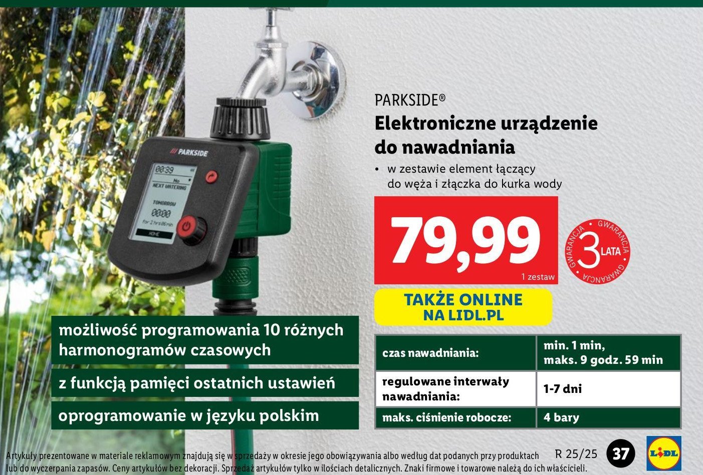 Urządzenie do nawadniania Parkside promocja w Lidl