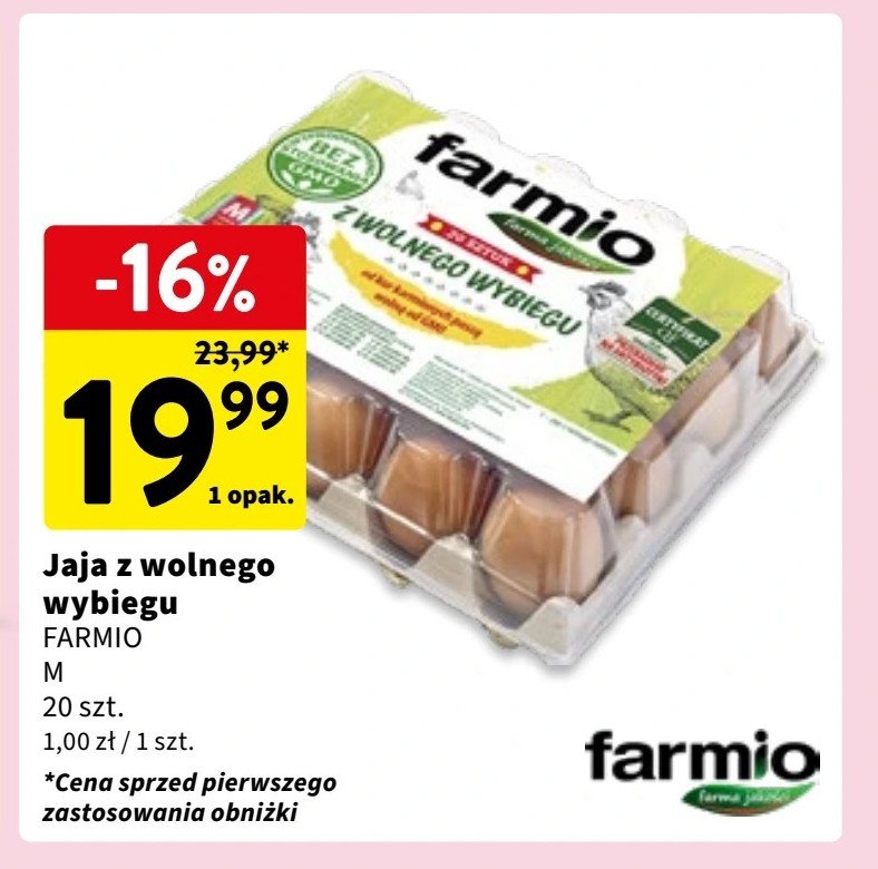 Jaja z wolnego wybiegu kl. m Farmio promocja