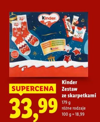 Czekolada Kinder Zestaw ze skarpetkami promocja w Lidl