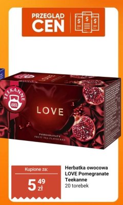 Herbatka owocowa LOVE Pomegranate Teekanne 20 torebek promocja w Biedronka