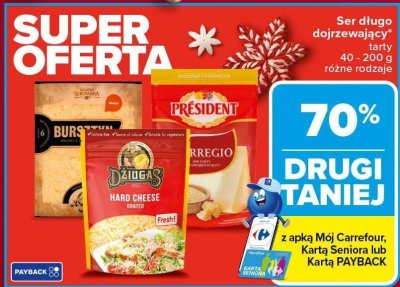 Ser długo dojrzewający tarty różne rodzaje promocja w Carrefour