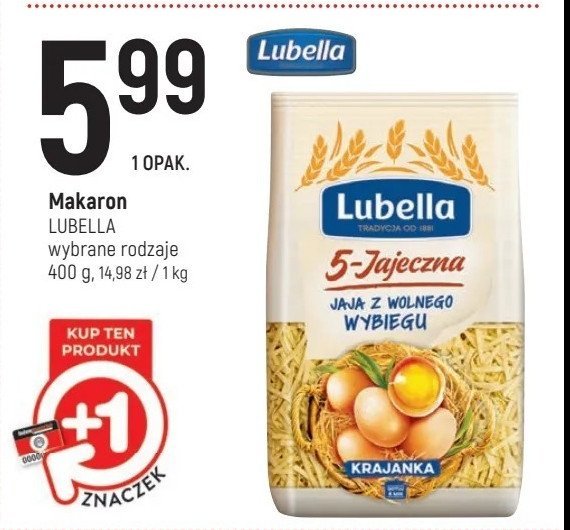 Makaron 5-jaj krajanka Lubella promocja w Intermarche