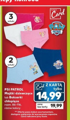 Majtki dziewczęce psi patrol promocja