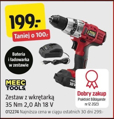 Zestaw wkrętarka MEEC TOOLS 35 Nm 2,0 Ah 18 V promocja w Jula