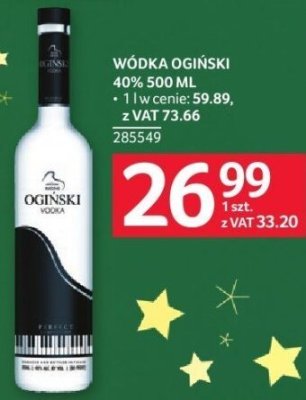 Wódka Oginski 40% 500 ml promocja w Selgros