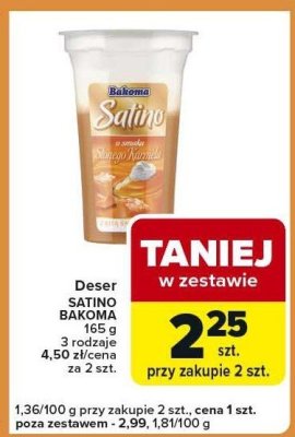 Deser SATINO BAKOMA 165 g promocja w Carrefour Express