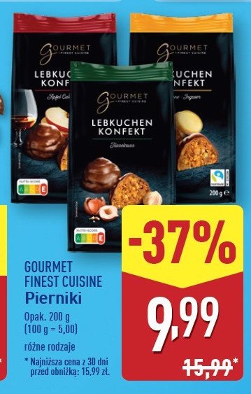 Pierniczki z nadzieniem jabłkowym Gourmet finest cuisine promocja w Aldi