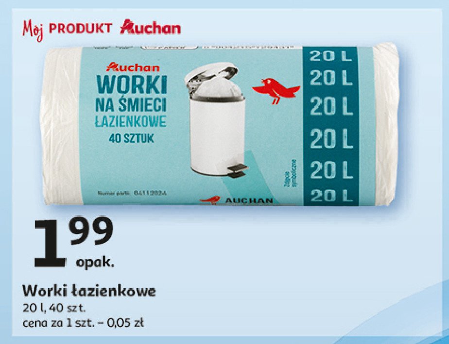 Worki na śmieci 20 l Auchan promocja