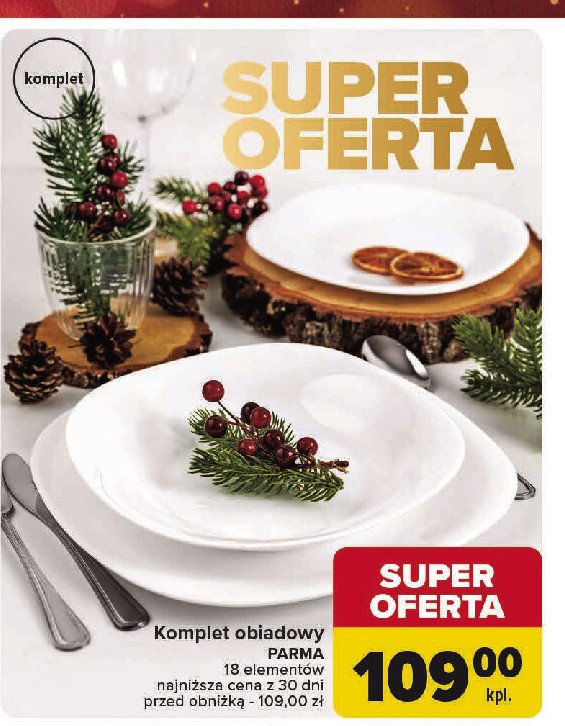 Komplet obiadowy parma promocja w Carrefour