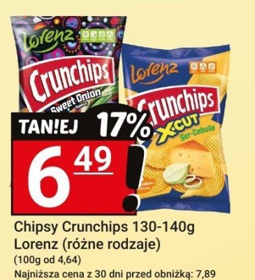 Chipsy Crunchips 130-140g Lorenz (różne rodzaje) promocja w Hitpol