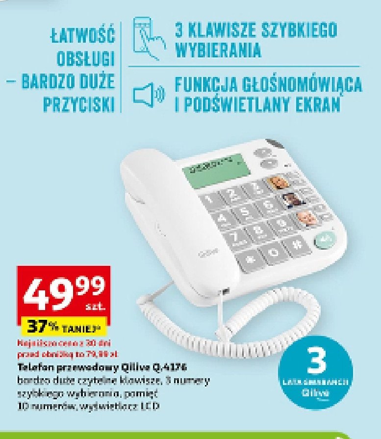 Telefon stacjonarny q.4176 Qilive promocja
