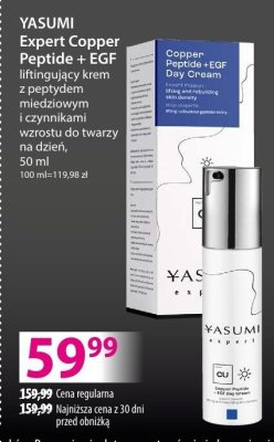 Krem peptydowy VASUMI Expert Copper Peptide + EGF, z peptydami miedzio-nowym i naskórkowym czynnikiem wzrostu do twarzy i okolic oczu, 30 ml promocja w Hebe