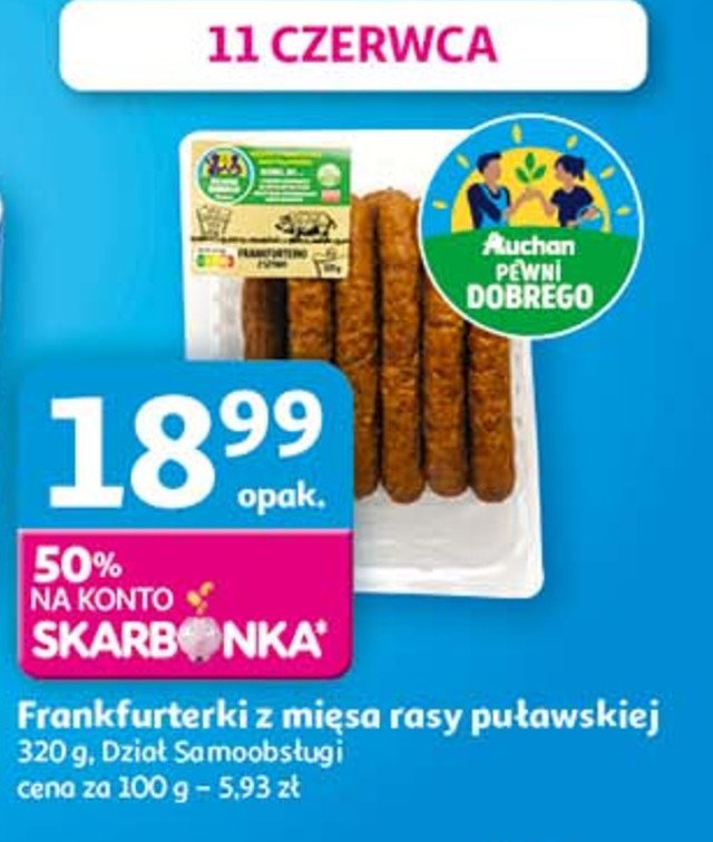 Frankfurterki Auchan pewni dobrego promocja