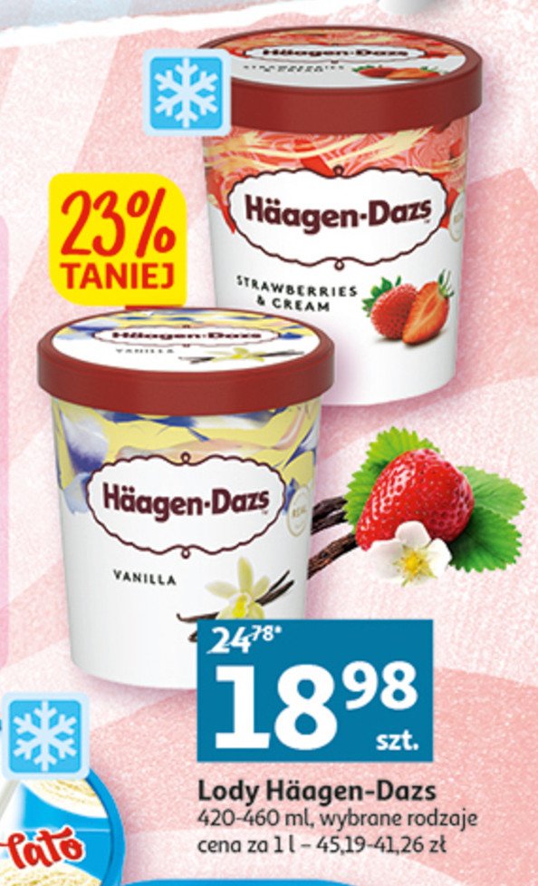 Lody strawberries & cream Haagen-dazs promocja