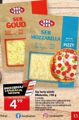 Ser tarty wiórki Mlekovita, 150 g promocja w Twój Market