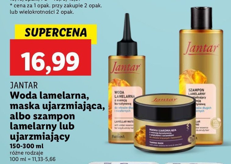 Woda lamelarna z esencją bursztynową do włosów długich i niesfornych Farmona jantar promocja