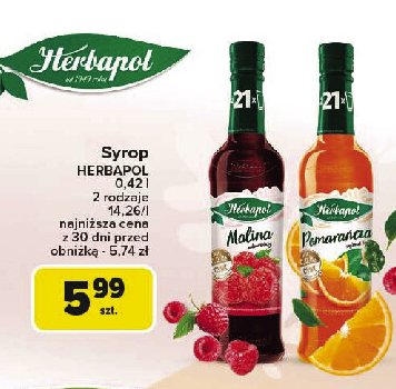 Syrop malina Herbapol promocja w Carrefour