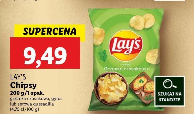 Chipsy grzanka czosnkowa Lay's Frito lay lay's promocja