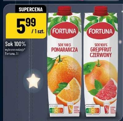Sok 100% Fortuna wybrane rodzaje 1l promocja w POLOmarket