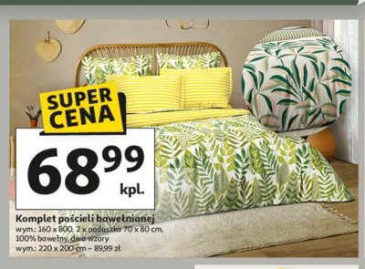 Komplet po艣cieli bawe艂nianej 220 x 200 cm +2 poszewki 70 x 80 cm promocja