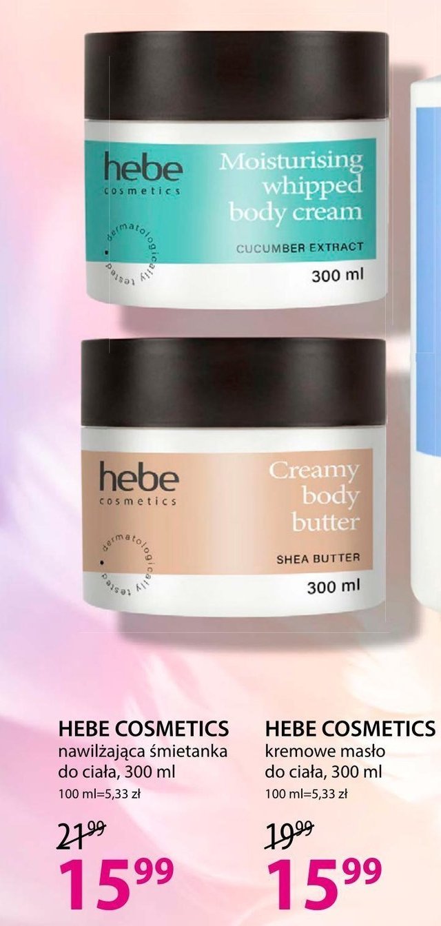 Masło do ciała kremowe Hebe cosmetics promocja