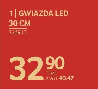Gwiazda LED 30 cm promocja w Selgros