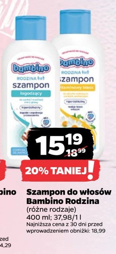 Szampon do włosów witaminowy blask Bambino rodzina promocja