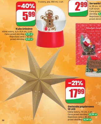 Kula śnieżna różne wzory, 6,5 x 8,4 cm promocja w Dino