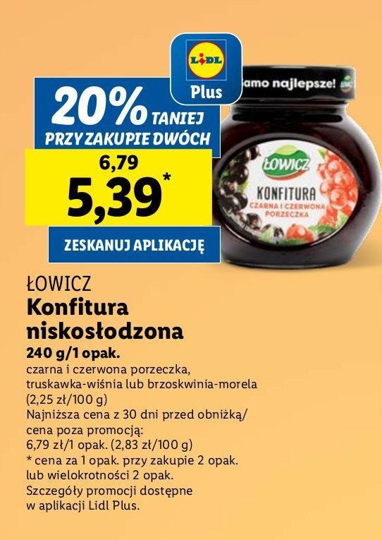 Konfitura brzoskwinia-morela Łowicz promocja