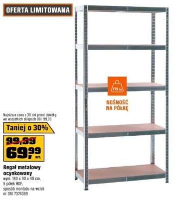 Regał metalowy ocynkowany promocja w OBI