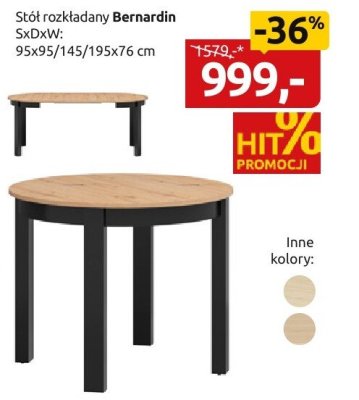 Stół rozkładany Bernardin promocja w Black Red White