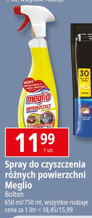 Odtłuszczacz w sprayu lemon Meglio promocja w Leclerc