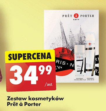 Zestaw w pudełku paris new york: dezodorant 200 ml + dezodorant atomizer 75 ml Pret-a-porter zestaw promocja w Biedronka