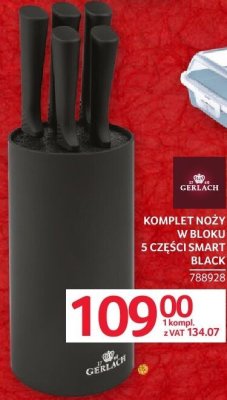 Komplet noży w bloku 5 części Smart Black promocja w Selgros