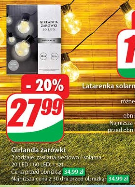 Girlanda z szyszkami 60 led multikolor promocja w Dino