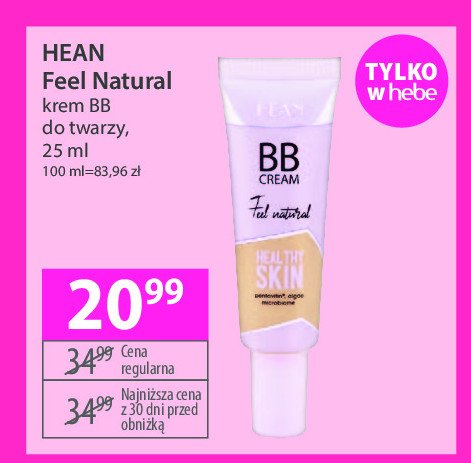 Krem do twarzy bb natural b02 Hean feel natural Hean cosmetics promocja