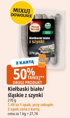 Kiełbaski białe/taskie z szynki promocja w Leclerc