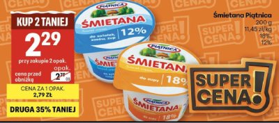 Śmietana Piątnica 200 g promocja w Delikatesy Centrum