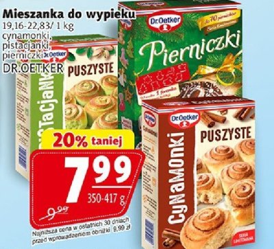 Mieszanka do wypieku Dr. Oetkerynamonki, pistacjanka, sezamki promocja w Prim Market