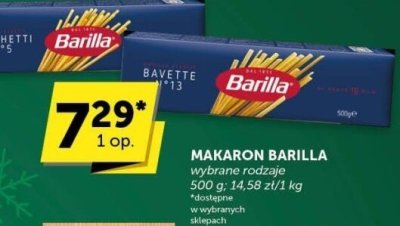 Makaron Barilla wybrane rodzaje promocja w ABC