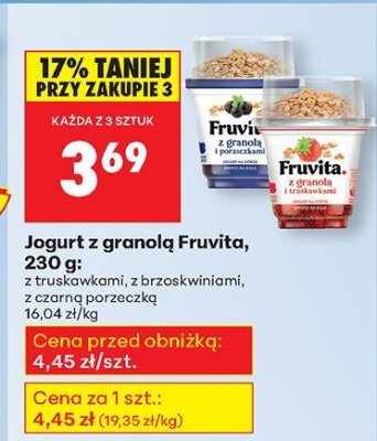 Jogurt z granolą z czarną porzeczką promocja w Biedronka