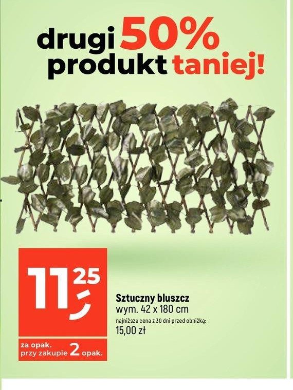 Krata ze sztucznym bluszczem 42 x 180 cm promocja