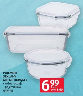 Pojemnik szklany 600 ml okrągły promocja w Selgros