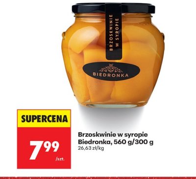 Brzoskwinie w syropie 560 g/300 g promocja w Biedronka