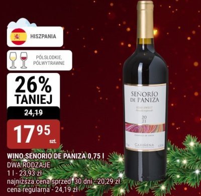 Wino Senorio de Paniza 0,75 l promocja w bi1
