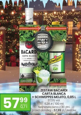 Zestaw Bacardi Carta Blanca 0,7l + Schweppes Mojito 0,85l promocja w Twój Market