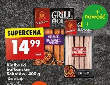 Kiełbaski bałkańskie paprykowe Sokołów grill house promocja