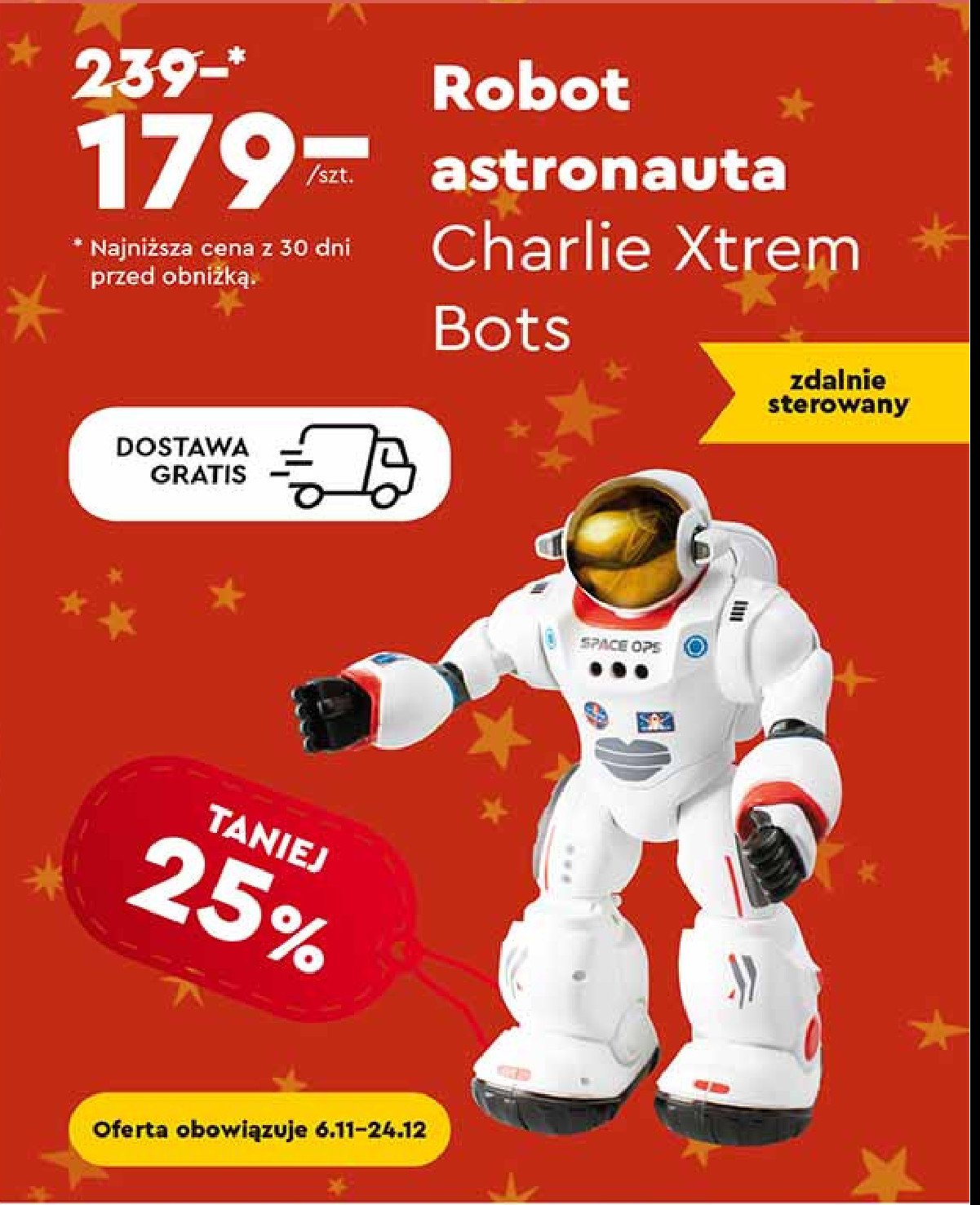 Robot charlie astronauta promocja