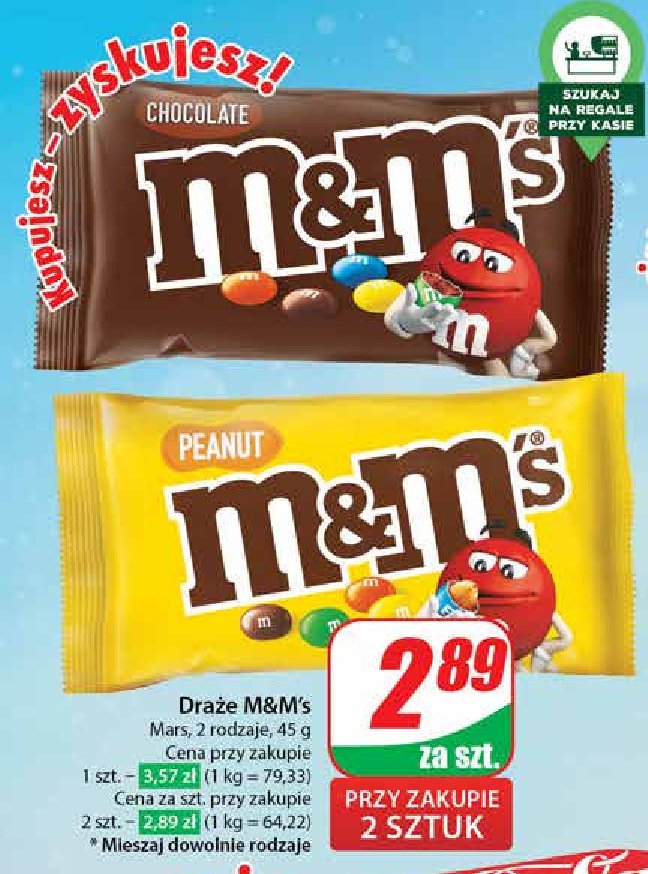 Draże czekoladowe M&m's promocja