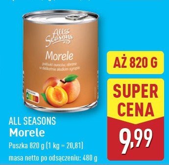 Morele połówki All seasons promocja w Aldi